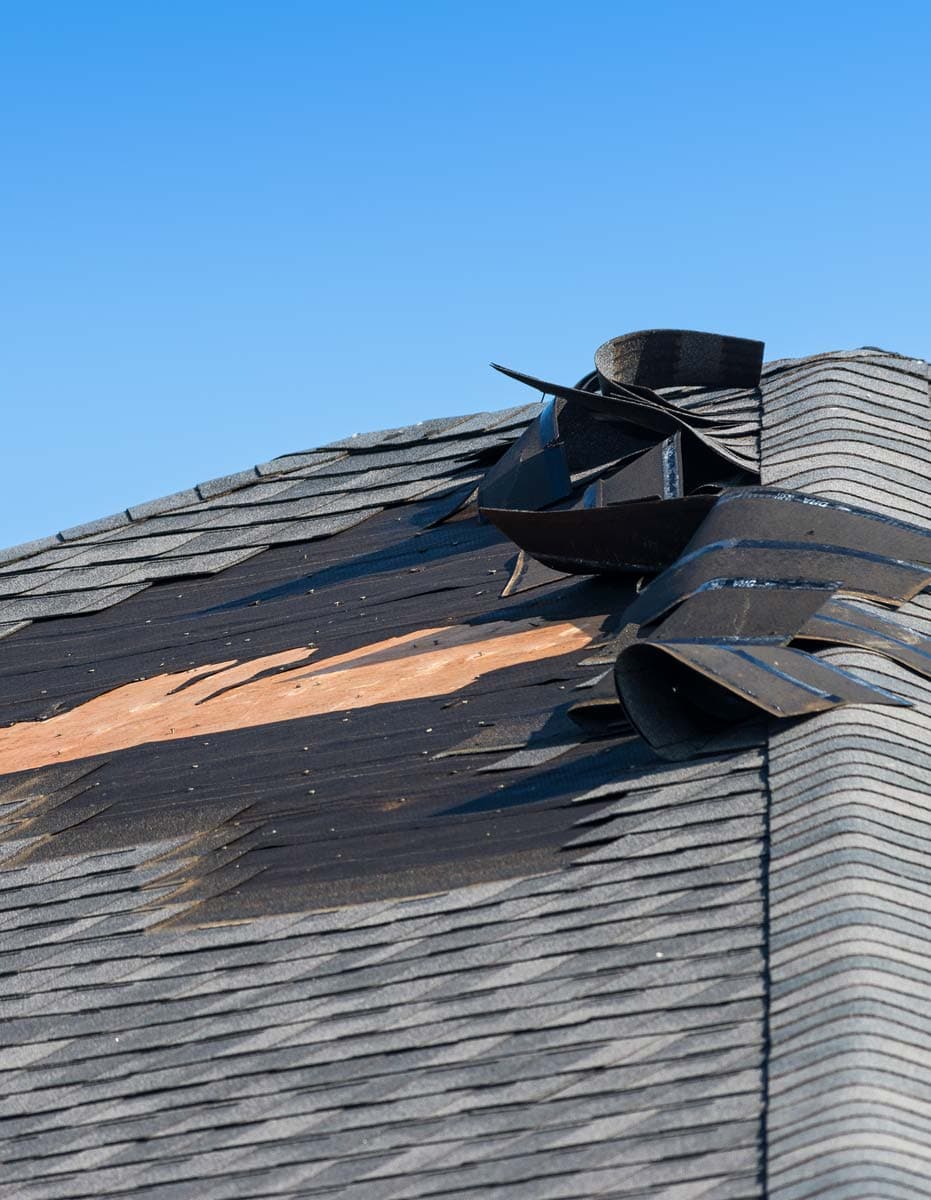 Storm damage repair on a Northern Virginia roof