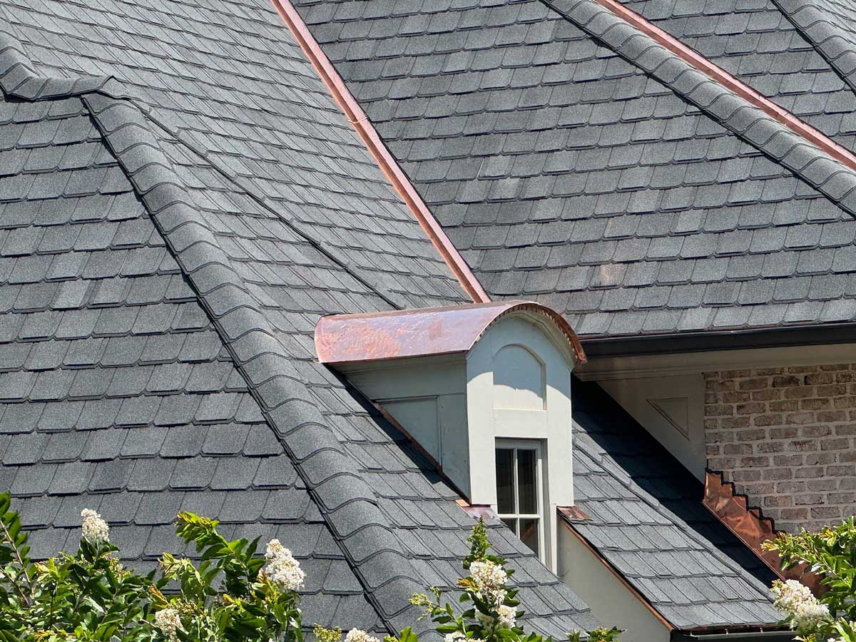 Low-slope roofing system on a Northern Virginia home